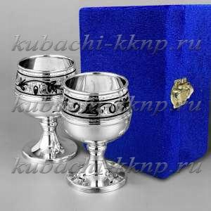 Набор из двух серебряных рюмок - боченков - р00035-2