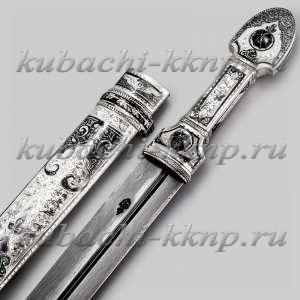 Серебряный кинжал с агатом - КН52