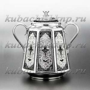 Серебряная сахарница с ручками  Серебряная сахарница с ручками