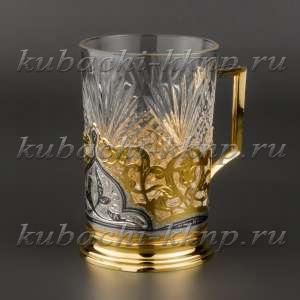 Подстаканник Кубачинский с позолотой - пд004