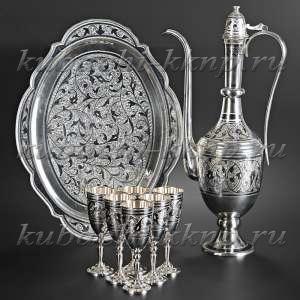 Коньячный сервиз из серебра 