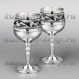 Набор небольших серебряных бокалов для коньяка - б0002-2