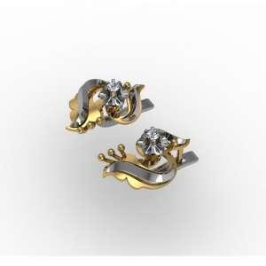 Серьги из золота 585 пробы с камнями - e00057