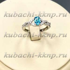 Серебряное кольцо с фианитом под топаз  Бальзам - 90658к-АН