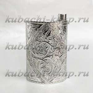 Фляга серебряная с грвировкой, 155 мл - ФЛ114