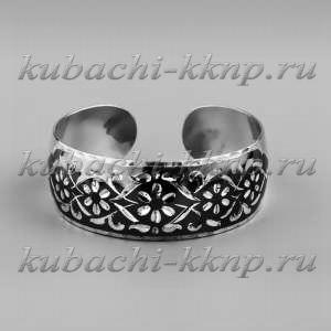 Серебряный браслет Кубачи с лазерной гравировкой и чернением - БР86 Серебряный браслет Кубачи с лазерной гравировкой и чернением - БР86