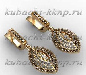 Висячие серьги из золота 