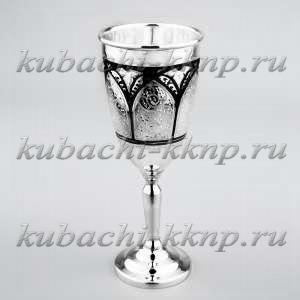 Серебряная рюмка с арочным рисунком - р092