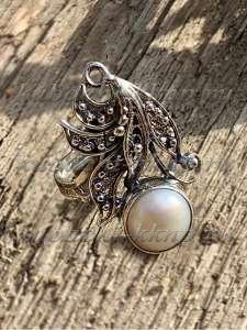Серебряное кольцо с барочным жемчугом - к1041