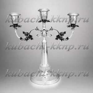 Серебряный подсвечник на три свечи 