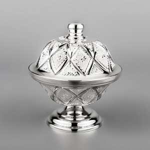 Серебряная икорница «Лазер» - ик016