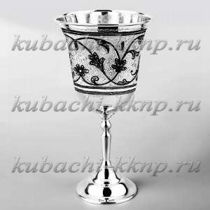 Серебряный фужер для вина Кубачи - ф00021