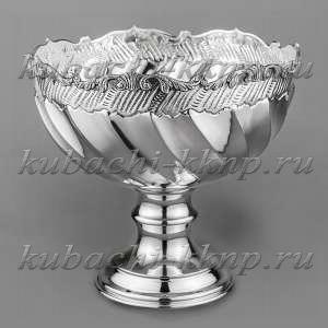 Серебряная конфетница с ажурной каймой 