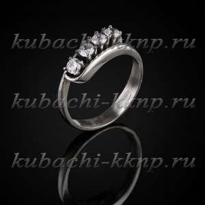 Серебряное кольцо с белыми фианитами 