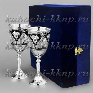 Набор из двух серебряных рюмок на 50 мл - р050-2
