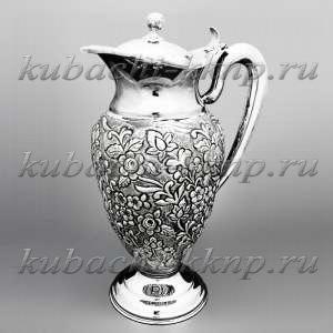 Серебряный кувшин с откидной крышкой  - кв123а