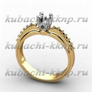 Золотое женское кольцо с фианитами  - Yuv - 547