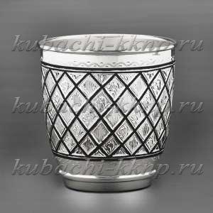 Серебряный стакан с строгим орнаментом, 200 мл - ст011