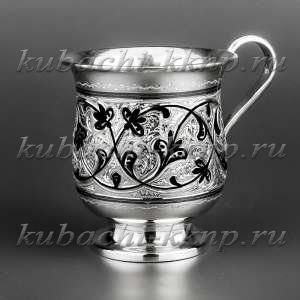 Серебряная кружка для воды ручной работы, 270 мл - кр034 Серебряная кружка для воды ручной работы, 270 мл - кр034