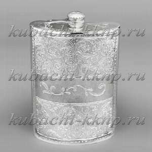 Фляжка серебряная с откидной крышкой  - ФЛ158