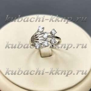 Серебряные кольца с фианитами Ветка - 90668к-АН