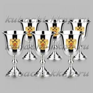 Набор  из шести серебряных рюмок 