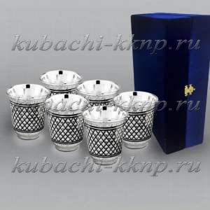 Набор из шести серебряных стопок на 60 мл 