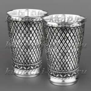 Набор из двух больших серебряных стаканов  - ст126-2