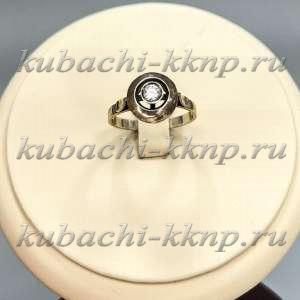 Круглое нежное кольцо Глаз с фианитом - Ag-к33
