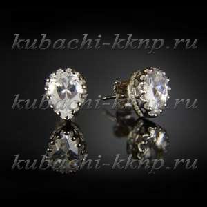 Серебряные пусеты Капля - с294