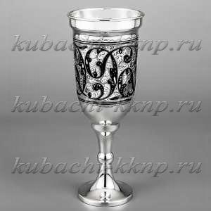 Фужер серебряный «Винный» - ф072