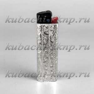 Футляр для зажигалки из серебра с гравировкой - ЗАЖ032