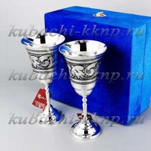 Набор серебряных фужеров на двоих - нф06