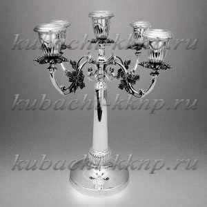 Серебряный подсвечник на пять свечей 