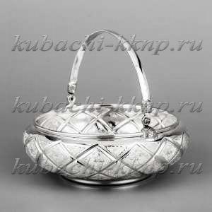 Серебряная конфетница «Лазер» - кф126