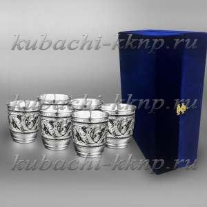 Набор из шести серебряных стаканов  925 пробы - ст113-6