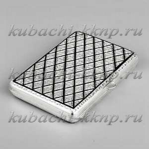 Портсигар серебряный «Ромб» - пдс034