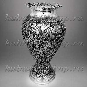 Большая серебряная ваза для цветов 