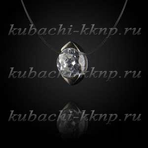 Серебряное колье-невидимка на леске 