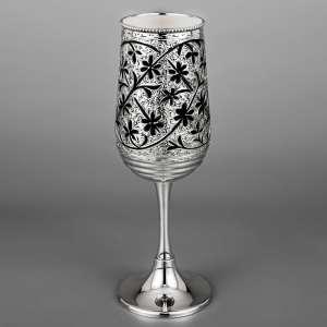 Фужер серебряный  на тонкой ножке «Эксклюзив» - ф080