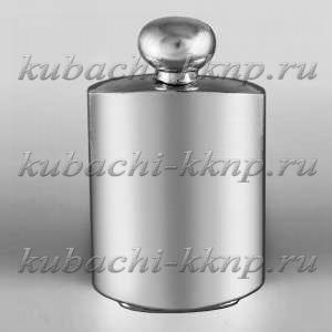 Большая глянцевая серебряная фляга 