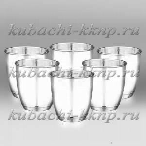 Набор из шести небольших серебряных стаканов - ст079-6