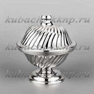 Серебряная икорница «Волна» - ик019