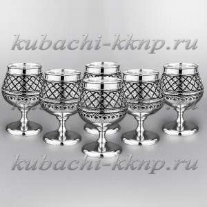 Набор серебряных фужеров для виски или коньяка 