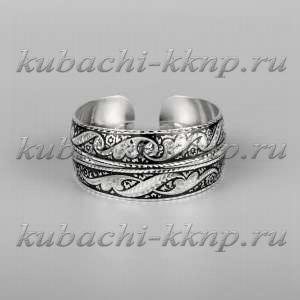 Кубачинский браслет из серебра в этническом стиле - бр189