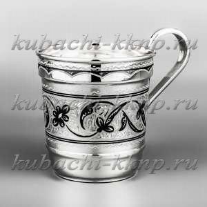 Серебряная кружка с хорошей ручкой, 260 мл - кр28 Серебряная кружка с хорошей ручкой, 260 мл - кр28