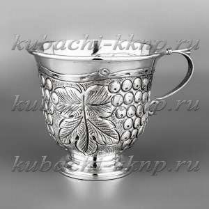 Серебряная кружка с  испанским рисунком, 295 мл - кр011 Серебряная кружка с  испанским рисунком, 295 мл - кр011