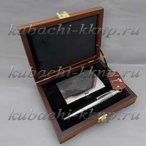 Набор визитница и ручка из серебра  - ВЗТЛ1 Набор визитница и ручка из серебра  - ВЗТЛ1