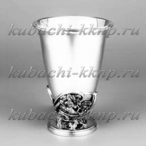 Серебряный гладкий стакан с оригинальной ножкой стакан, 217 мл - ст041