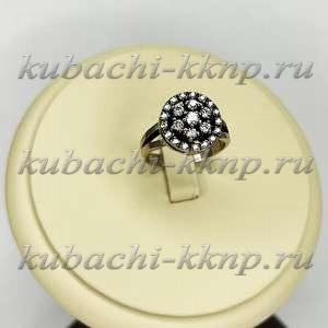 кольцо круглое с фианитами Акация серебро 925 пробы - Ag-к89